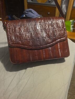 Genuine Eel Skin Brown Crossbody Bag